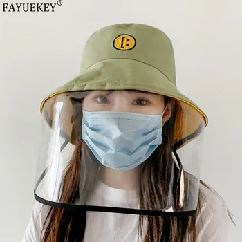 

Smile face Anti-spitting Protective bucket Hat Dustproof Cover Adult Fisherman Cap Hat Summer Hat Droplets Protection for women
