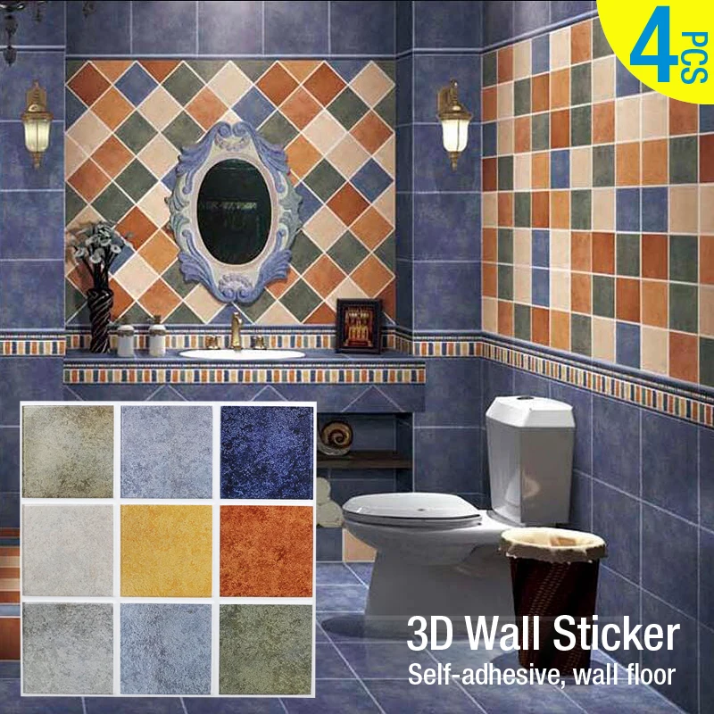 4 шт./лот, 30x30 см, 3d наклейки на стену, самоклеющиеся наклейки на стену, пол для кухни, туалет, наклейки на стену, мозаика, плитка для балкона, плитка для пола, сделай сам
