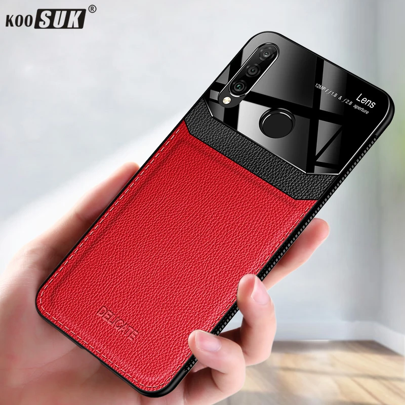 

Retro Leather Acrylic Shockproof Hard Back Cover For Huawei P20 P30 Pro Shockproof Phone Case For Huawei P30 P20 Lite Case