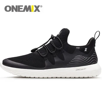 

ONEMIX Men Lightweight Casual Shoes Breathable Mesh Vamp Tennis Shoes Sneakers Women Convenient Slip-on Design 2019