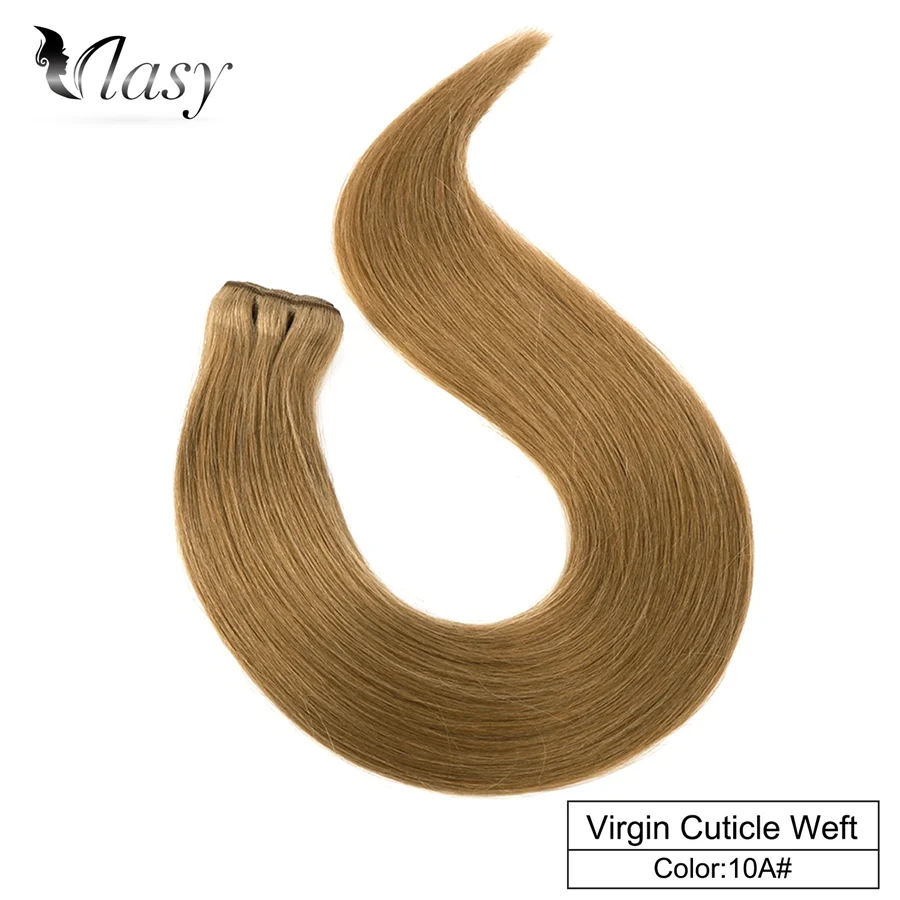 Vlasy, 100 г/шт., прямые волосы remy, уток, девственные, кутикула, человеческие волосы, пучок, двойной рисунок, уток, наращивание волос, салонный стиль, 24 дюйма - Цвет: 10A