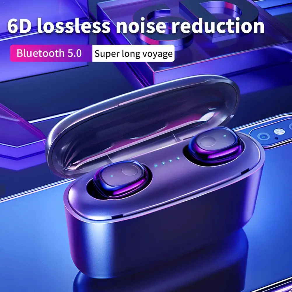 Сенсорный Стерео Bluetooth 2200 мАч беспроводной Bluetooth мини стелс спорт двойное ухо HD вызов 6D гарнитура двойной микрофон# N