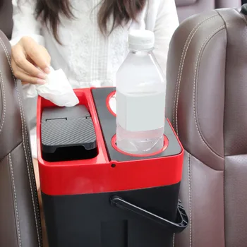 

Car Trash Can Waste Container Multi-Function Tissue Storage Box Cup Holder