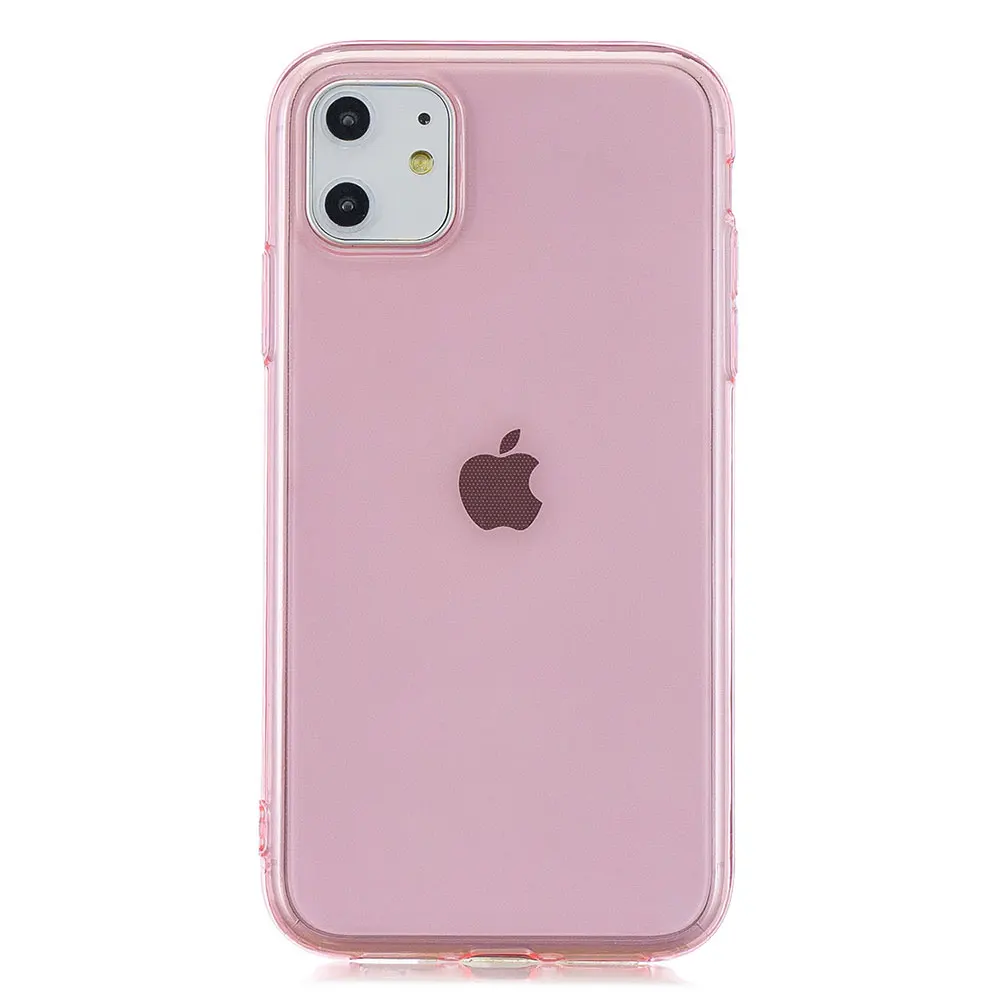 Прозрачный чехол для iPhone 11 Pro Max X XR XS 8 Plus 7 6 6S iPhone11, Ультратонкий силиконовый чехол для телефона, ударопрочный фиолетовый, аксессуары - Цвет: Розовый
