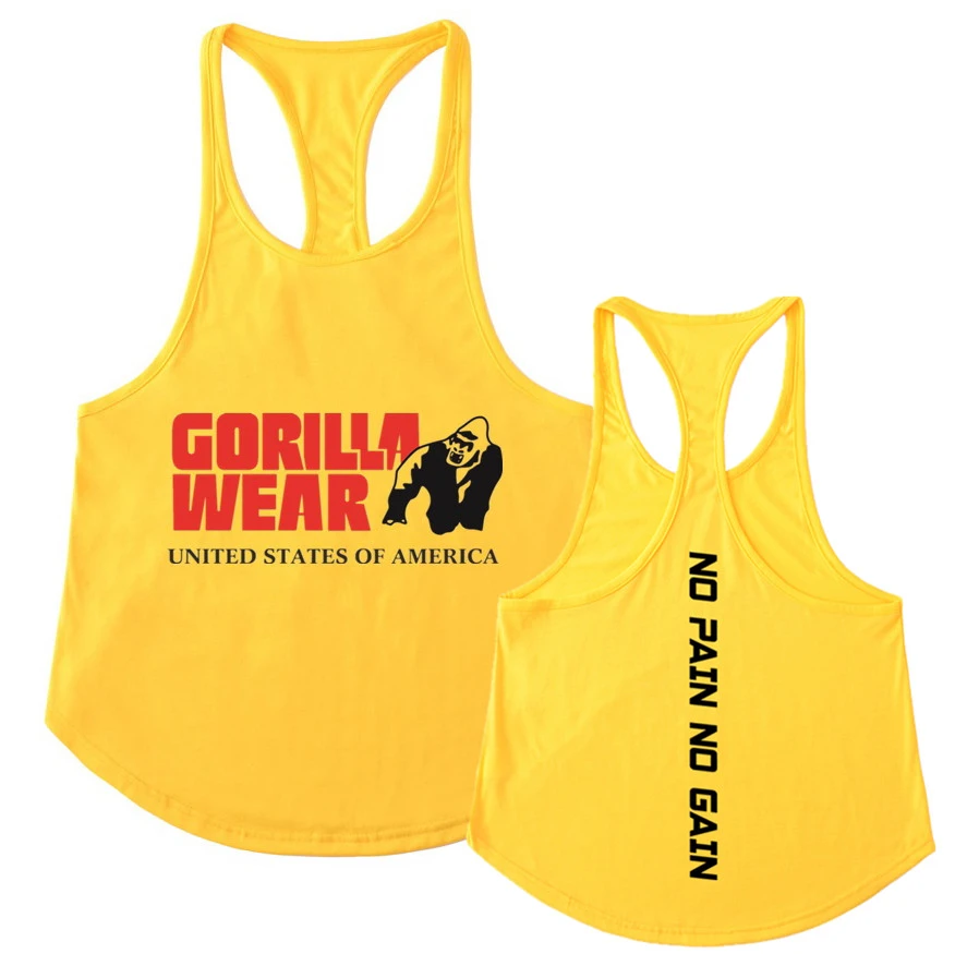 Camiseta sin mangas de algodón para hombre, deportiva de tirantes para culturismo, GORILLA WEAR, 2021|Camisetas de tirantes| AliExpress