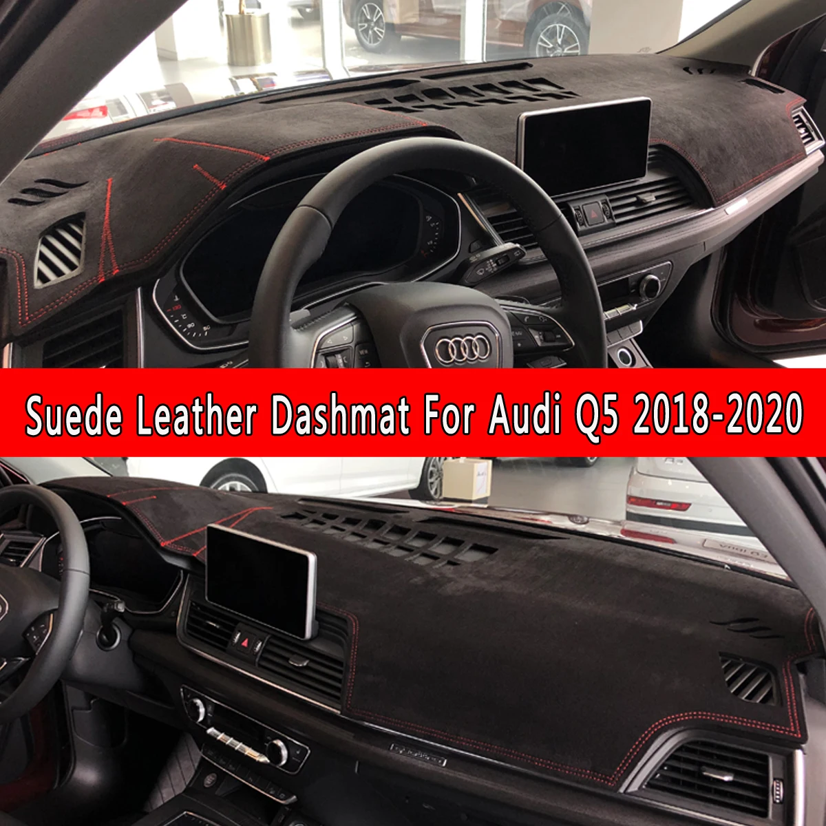 Для Audi Q5 S-Line SQ5 замшевый кожаный коврик для приборной панели, Накладка для приборной панели, коврик для приборной панели, нескользящий автомобильный Стайлинг