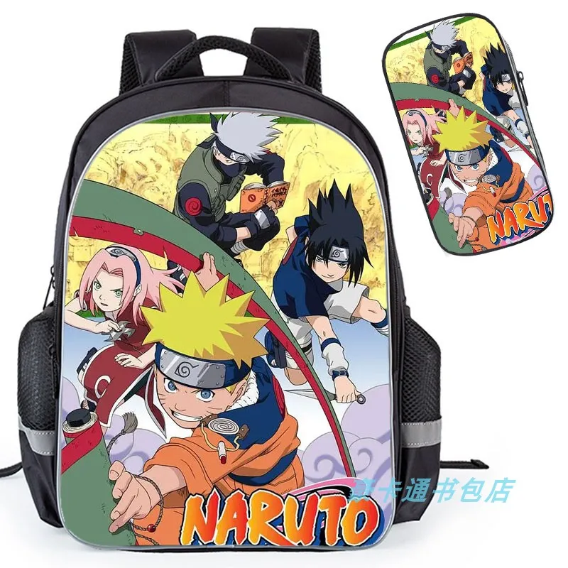 NARUTO Uzumaki Naruto Sasuke Pain Figure Children's Cartoon Schoolbag  Multifunctional Large-capacity Stationery Storage Box Toys
