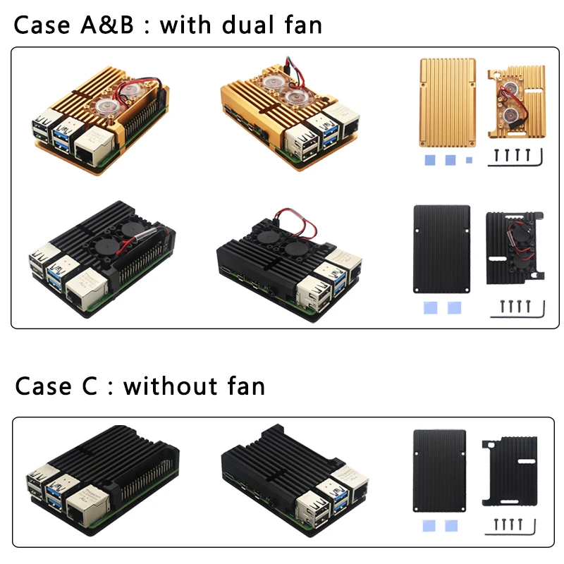 Raspberry Pi 4 Модель B комплект+ алюминиевый чехол+ теплоотвод+ 3A переключатель питания+ Micro HDMI вариант 64 32 Гб SD карты | ридер