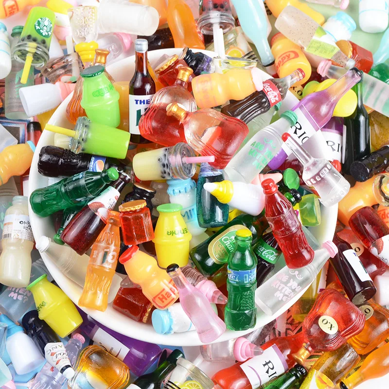 1:12 Mini Water Bottle Resin Juice Beer Bottle for Doll House Miniature Kids Gift Toys Home Decoration Accessories miniature figurines resin ornaments miniature ornament resin crafts resin crafts accessories