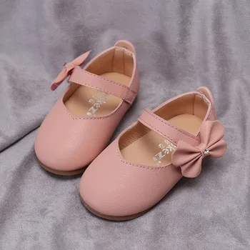 

Spring Kids Shoes For Baby Girl Toddler Girls Single Shoes With Bow-knot Princess Sweet Children Flat Shoes#g4