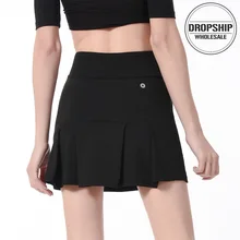 Женские спортивные теннисные юбки однотонные шорты Йога Фитнес плиссированная юбка бадминтон телефон карман быстросохнущая форма для девочек трусы