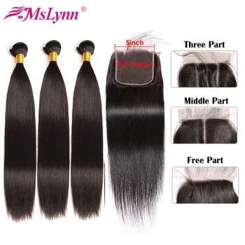 

5x5 Closure With Bundles Straight Hair Bundles With Closure Peruvian Human Hair Bundles With Closure 5x5 Lace Closure Remy