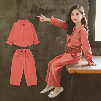 

Girls Clothing Set Autumn Teenage Girls Costume Shirt Pants Overalls School Tracksuit Girls Clothes Children Clothes 8 10 14Year