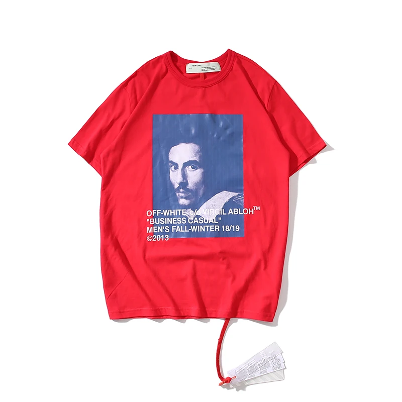 Religion Human avatar 19ss Off-White OW мужские/женские модные модели влюбленных пар хлопковая Повседневная футболка с коротким рукавом и круглым вырезом