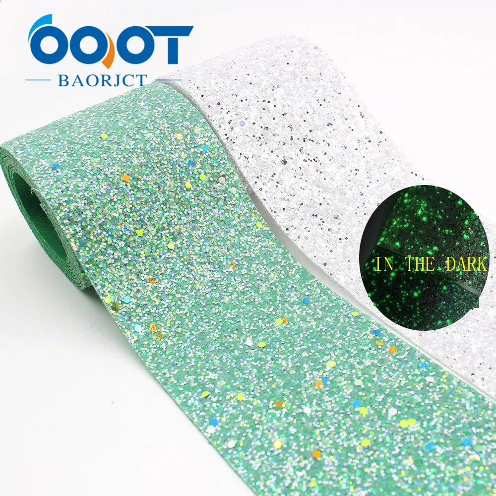 OOOT BAORJCT I-191128-2641, 2 ярдов, 75 мм, новые флуоресцентные цветные блестящие толстые ленты Blingbling, головной убор ручной работы, Подарочная посылка