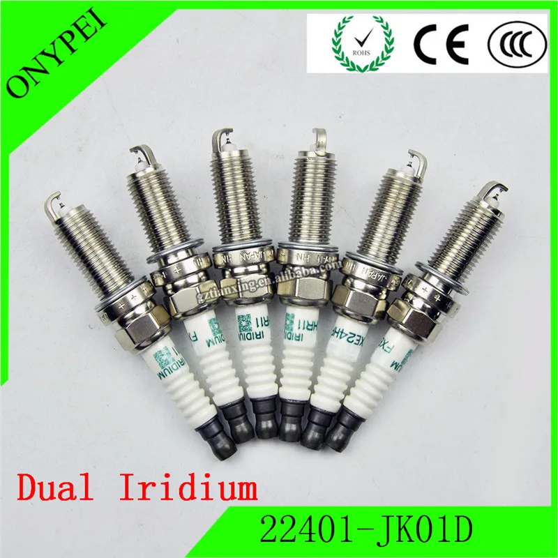 6 Pcs 22401jk01d Fxe24hr11 Dual Iridium Spark Plug For Nissan 370z