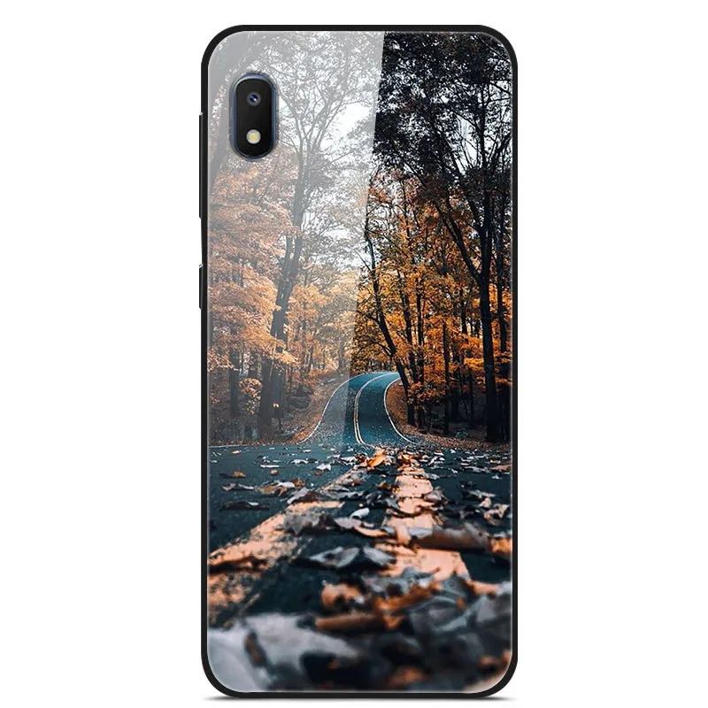 17 Чехол для samsung A10e чехол с милым рисунком, стекло, твердая задняя крышка для samsung Galaxy A10E A 10 E чехол SM-A102U TPU бампер A 10e - Цвет: 17