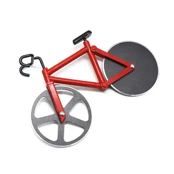 

1pcs Stainless Steel Pizza Knife Two-wheel Bicycle Pizza Cutting Pizza Pizza Round Tool Cutter Knives Knife Bike Shape L8C0