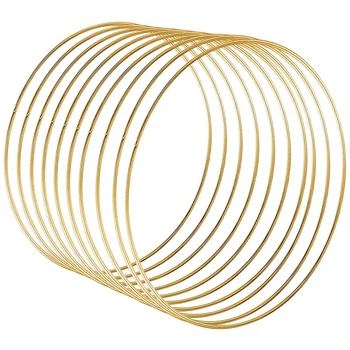 

10 Pcs 30 cm Large Metal Garland Garland Tassel Gold Craft Ring DIY Wedding Wreath Decoration, Dream Chasing and Wall Hanging Cr