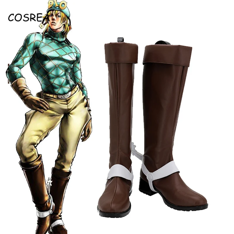 

Japanese Anime jojo bizarre Adventure Cosplay Mens Boots JOJO Dio Brando Cosplay Male Boots Halloween Party Cos shoes boots