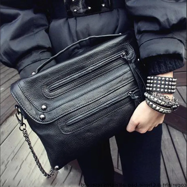

WOMEN'S Bag 2018 New Style Korean-style Handbag New Style Chain Shoulder Bag Cowhide Shoulder Locomotive Bag