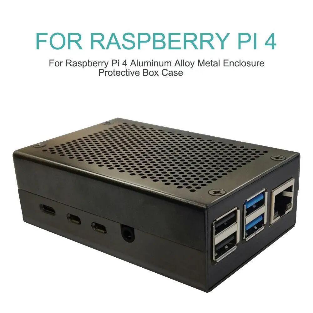 EastVita Raspberry Pi 4 Алюминиевый Чехол черный корпус Серебряная коробка металлический