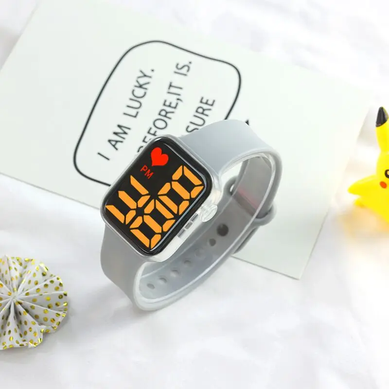 Colorful light flashing LED button touch fashion men women watches casual simple Couple waterproof sports women's wristwatches 