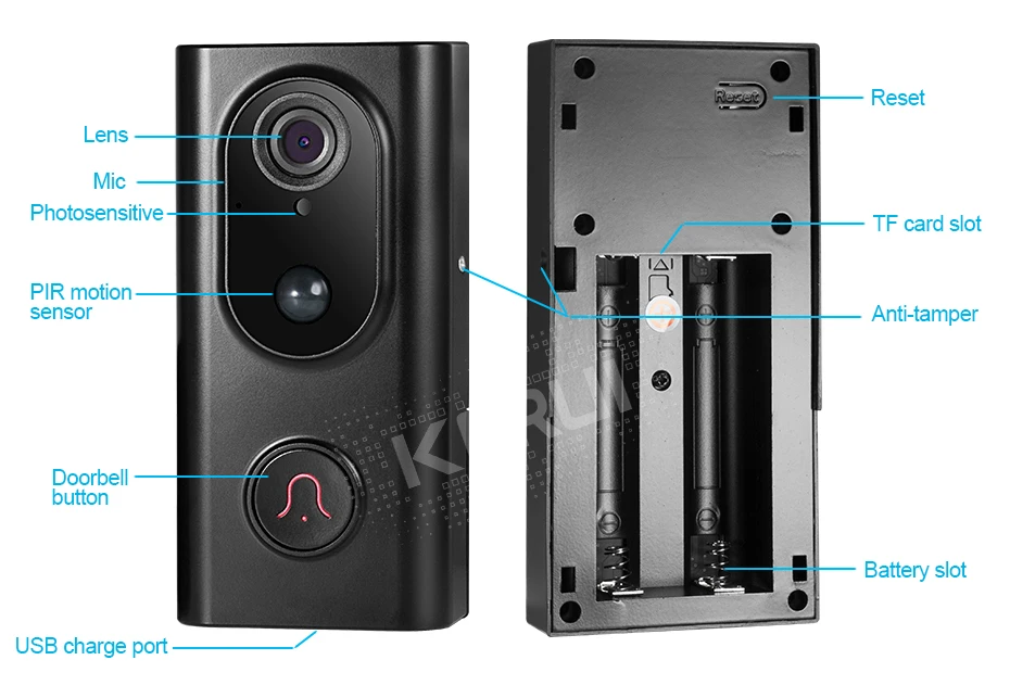KERUI L16 1.3mp 960P видеодомофон умный беспроводной IP Wifi дверной Звонок камера безопасности телефон водонепроницаемый Облачное хранилище для дома