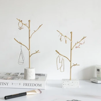 

Nordic Jewelry Display Stand Organizer with Base for Women Metal Earrings Necklace Ring Pendant Bracelet Display Holder Rack