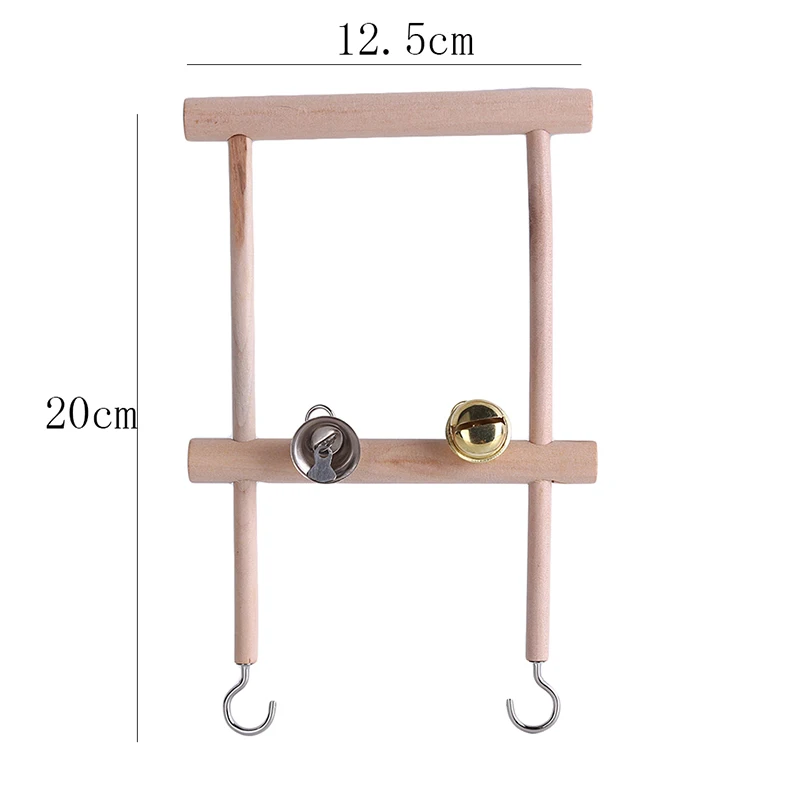 Double Grid Pet Bird Parrot Toys Wooden Stand Ladders Climber Bird Playground Toy Swing Bird Cage Hanging Chew Toys for Birds