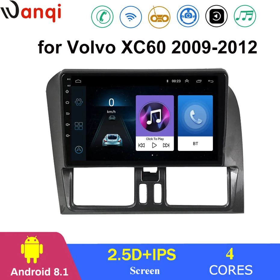 Для Volvo XC60 2009-2012 автомобильный Радио Мультимедиа Видео плеер навигация gps Android 8,1 аксессуары SWC BT wifi седан без dvd