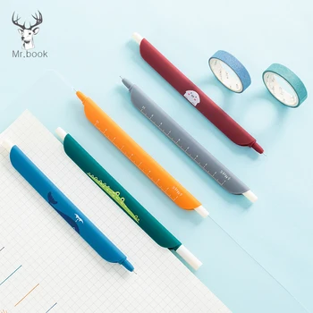 

Retro Color Cute Animals Bookmark Pen 0.5mm Color Gel Pen Multifuction Bookmark Ruler Student Stationery School Office Supply