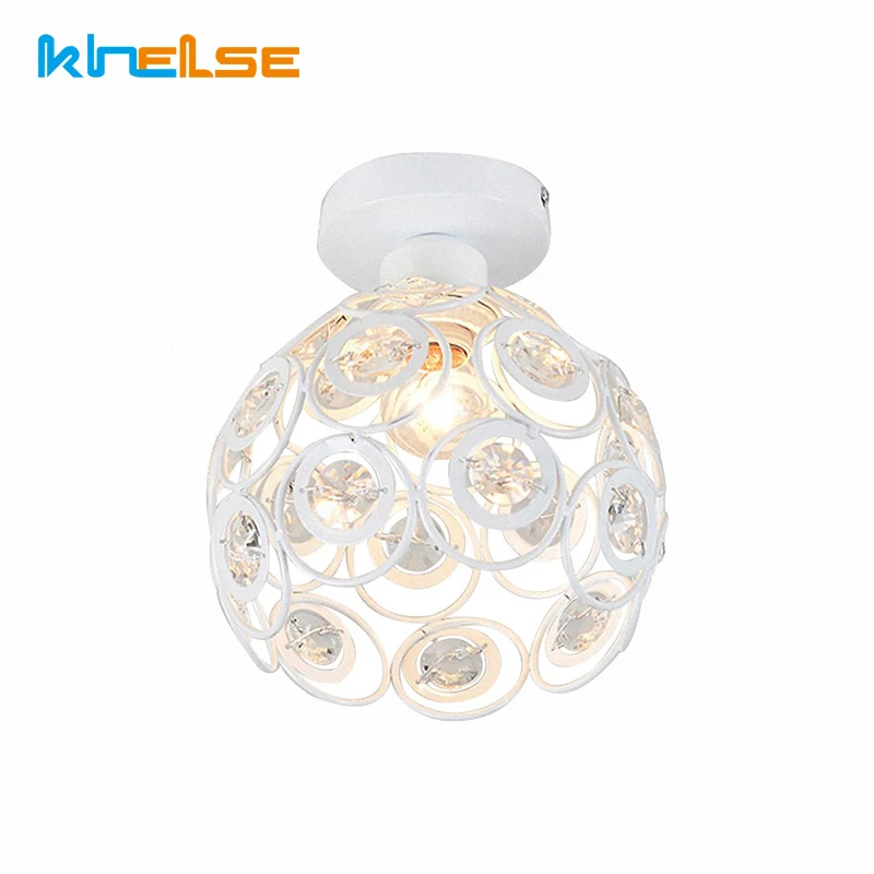 

Morden E27 White Creative Crystal Minimalist Ceiling Light Simple Ceiling Lamp Bedroom Alley Simple European Vintage Iron Lamp