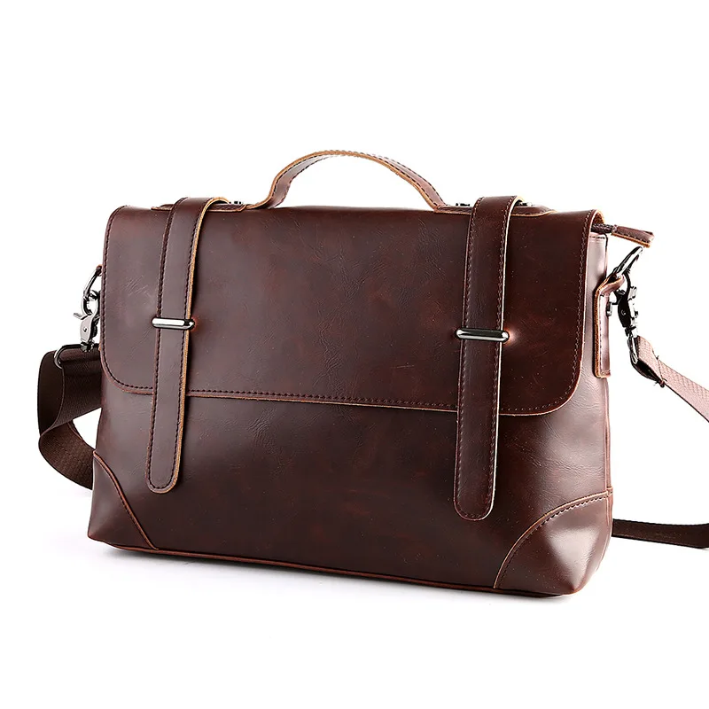 The new Korean version of men's handbags casual retro briefcase men's retro shoulder bag