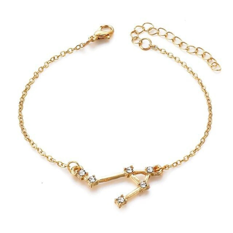 Todorova Модный 12 знаков зодиака Созвездие цепи браслет для женщин Винтаж золотой цвет Кристалл ножной браслет браслет в богемном стиле