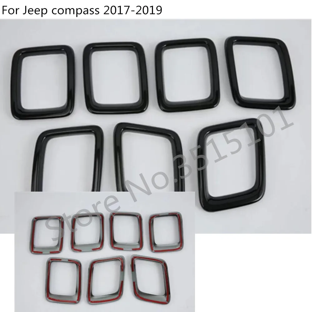 Для Jeep Compass автостайлинг кузова защитный детектор накладка гоночная передняя решетка гоночная 7 шт