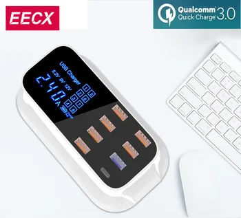 

Multi Port USB Charger 8 Port HUB Quick Charge 3.0 Desktop Multiple LED Desktop USB Charging Station Fast Charging EU US UK Plug
