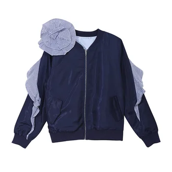 

3D Flowers Women Short Jackets Spring Autumn Fashion Korean Ruffles Women's Jacket Coat New Chic Clothing