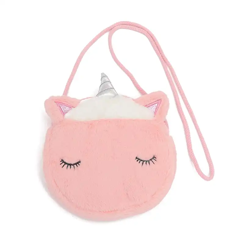 Womens Bag Cartoon Coin Purse Cute Clutch Plush Round Small Bag Fashion Trend Bag Best Gift for Ladies Girls