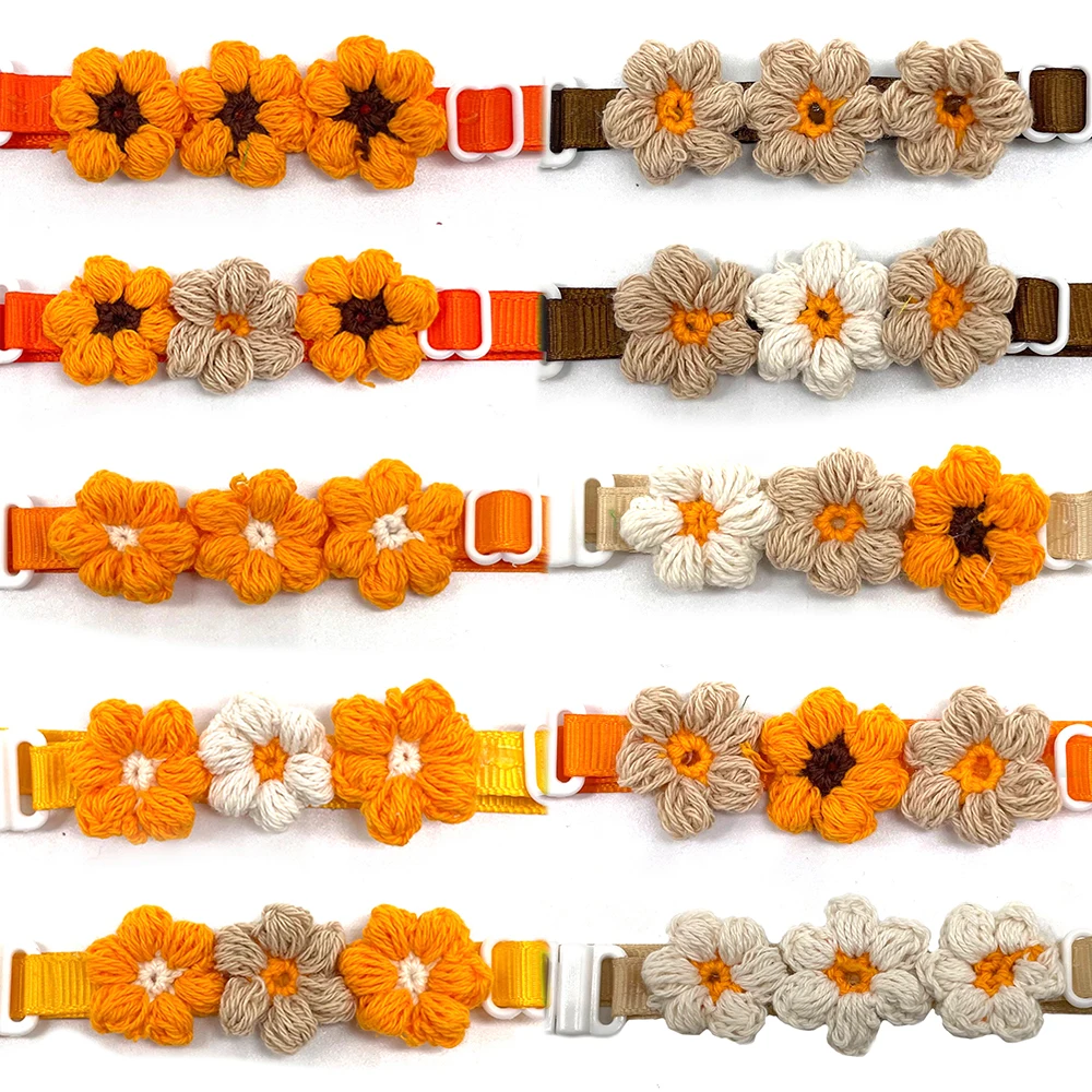 New20pcs Thanksgiving Dog Ties Flowers Style Fall Pet Supplies Bow Tie Collar Small Dog Cat Puppy Bowtie Grooming Accessories