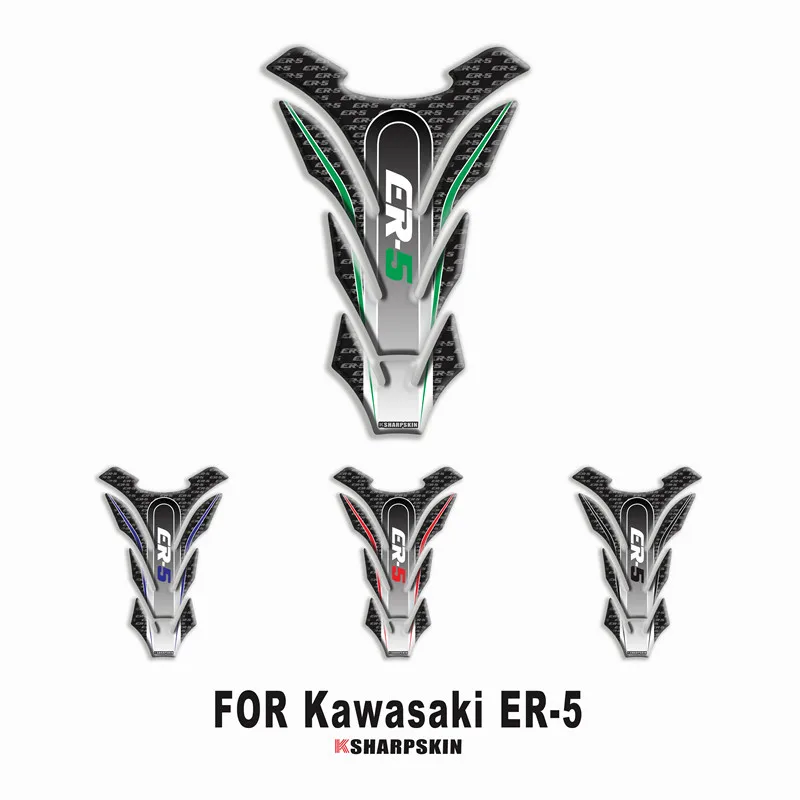

Motorcycle 3D fuel tank pad sticker protective decorative decal FOR KAWASAKI ER-5 er5 Fishbone Protective Decals