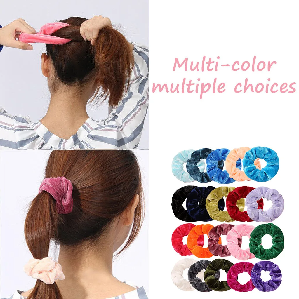 Женские бархатные резинки для волос однотонные фиксации хвостиков Эластичные