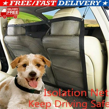 

Car Pet Barrier Mesh Dog Car Safety Travel Isolation Net Vehicle Van Back Seat