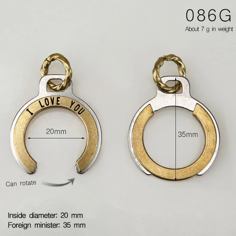 Solid Brass Keychain For Men and Women Car Keychain Wallet Pocket Waist Holder Keyrings Rotatable