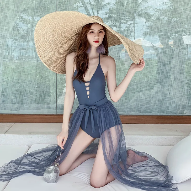 

Women's One-Piece Swimsuit Swimwear Push Up High Waist Swimsuits One Piece Women Onepiece Belts Skirt Lou Animal Polyester