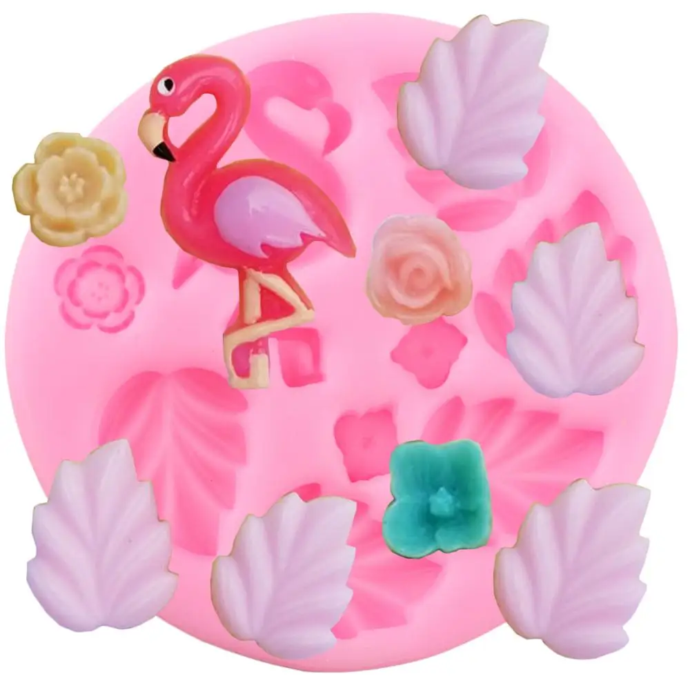 

Tropical Theme Silicone Molds Flamingo Turtle Leaf Rose Candy Clay Chocolate Moulds Cupcake Topper Fondant Cake Decorating Tools