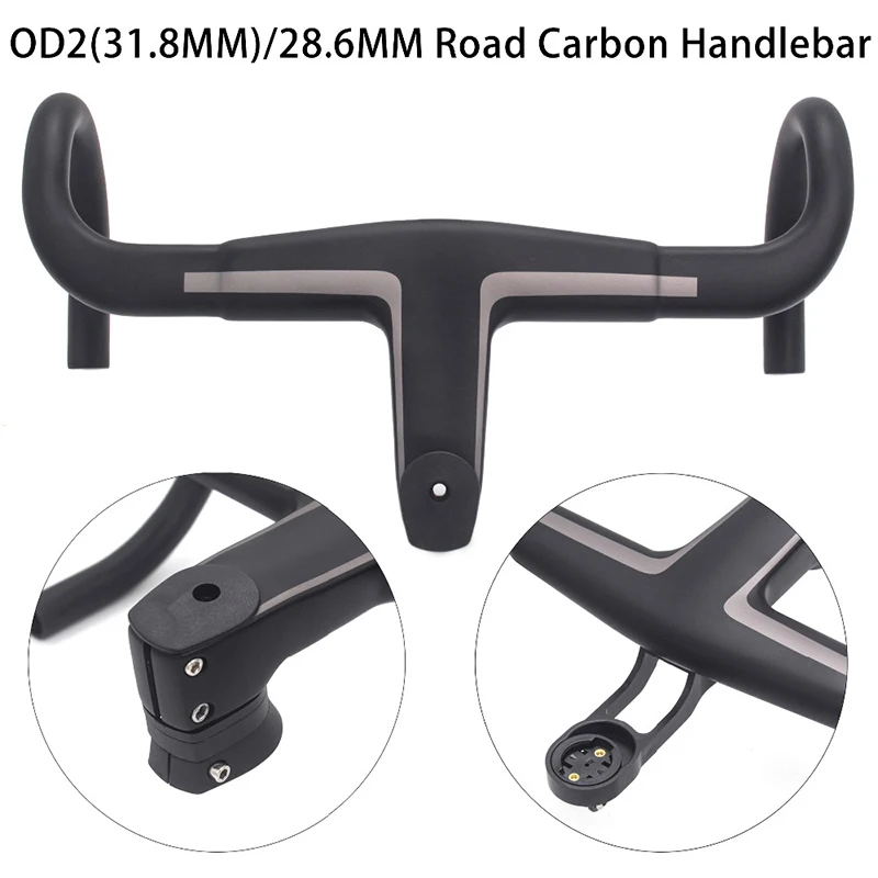 

T800 Carbon Handlebar 28.6mm / 31.8mm Bar Integrated Road Bike Handlebar matte black trunk OD2