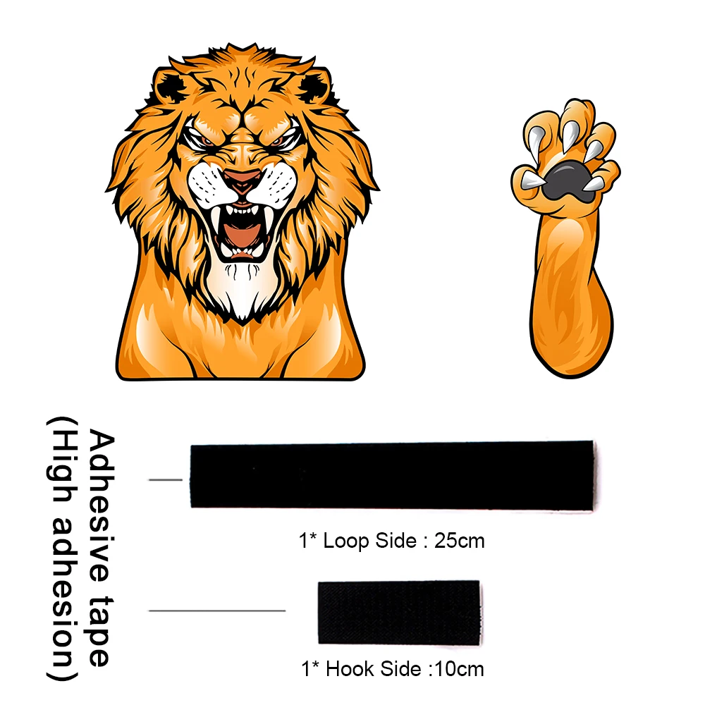 Сердитый Лев развевающиеся наклейки для стеклоочистителей съемные многоразовые
