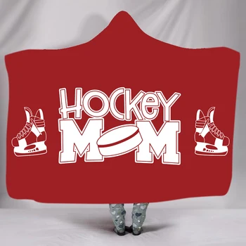 

Custom DIY Print Fleece Throw Blanket Sports Decor Collection Colorful Man Figure Silhouette of a Hockey Player Athlete