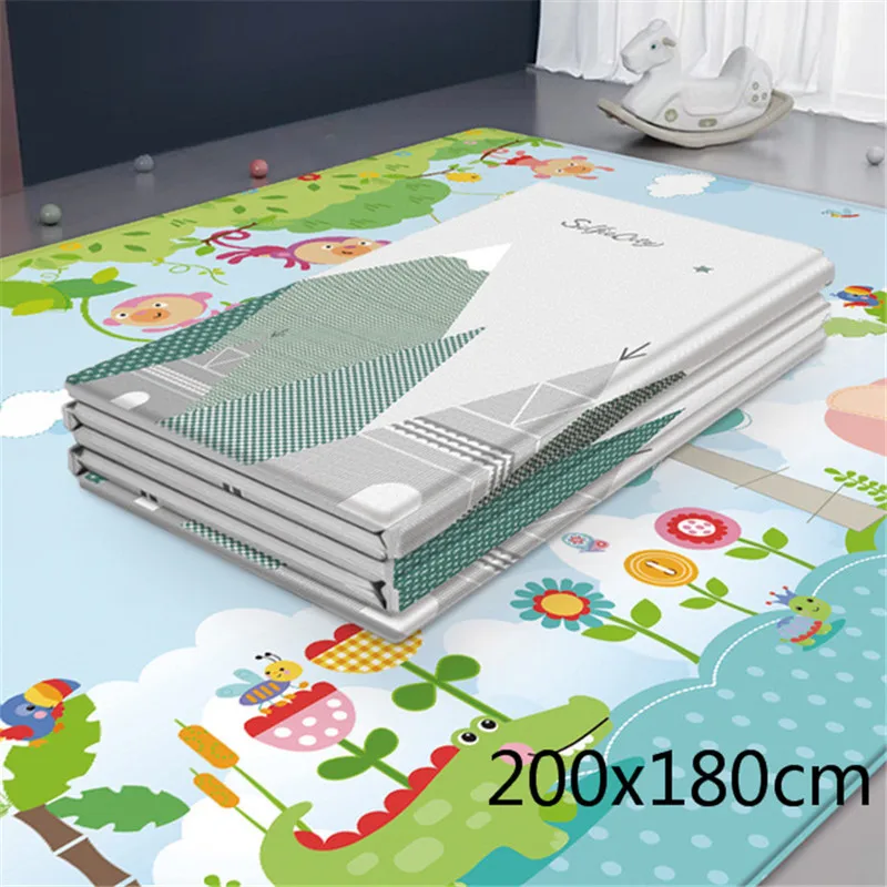 XPE Kids Rug Foldable Cartoon Baby Play Mat Toys For Children Mat Playmat Puzzle Carpets in The Nursery Play Game Mat - Color: 2